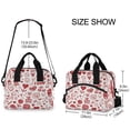 thumbnail image 3 of Insulated Crossbody Lunch Bag 10L Lunch Tote with Adjustable Shoulder Strap for Work Office Picnic Red Romantic Element Icon, 3 of 6