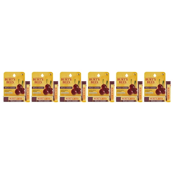 Wild Cherry Moisturizing Lip Balm Blister by Burts Bees for Unisex - 0.15 oz Lip Balm - Pack of 6