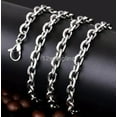 thumbnail image 4 of 3/4/6/10mm Men's Chain Silver Tone Stainless Steel Rolo Link Necklace 18-40'', 4 of 9