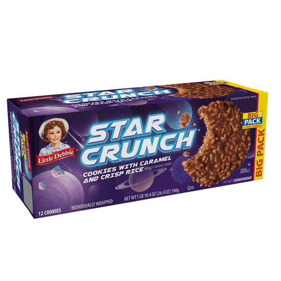 Little Debbie Big Pack Star Crunch Cosmic Snacks, 26.4 oz (12 count)