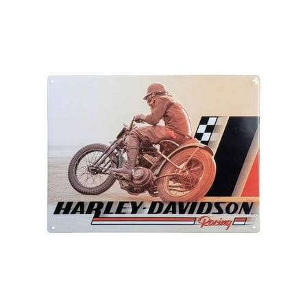 Harley-Davidson Embossed Tin Sign, Beach Racer Graphic, 15.75 x 12 inches, Harley Davidson
