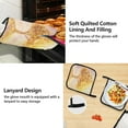thumbnail image 4 of 5 Pcs Kitchen Set Heat Resistant Oven Mitts and Non-Slip Pot Holders with Adjustable Cooking Apron Golden Tree with Leaf, 4 of 6