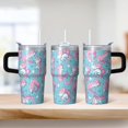 thumbnail image 2 of 20OZ Unicorn Themed Cup with Handle and Reusable Straw Double Wall Stainless Steel Insulated Tumbler Coffee Mug Great Presents for Women Mom Friends on Birthday Christmas Thanksgiving, 2 of 6