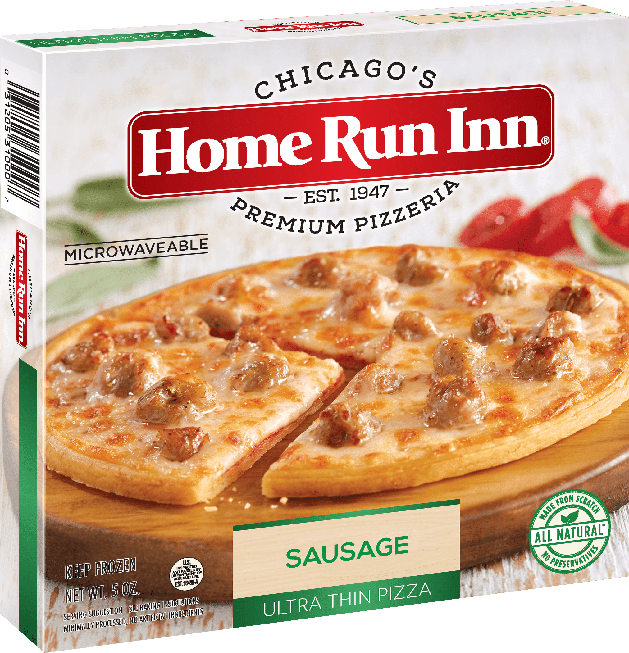 Home Run Inn Ultra Thin Sausage Personal Pizza, 5 oz