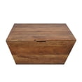 thumbnail image 2 of The Urban Port 36 Inch Handcrafted Modern Farmhouse Coffee Table, Geometric Angled Square, 1 Drawer, Walnut Mango Wood, 2 of 5
