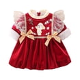 thumbnail image 2 of YWDJ Flower Girl Dress Toddler Young Girls 2-16Months Winter Dress Fleece Rompers Infant Thick Snowsuit Winter Warm Outerwear Outfits Red 80, 2 of 7
