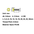 thumbnail image 4 of Electronics-Salon 100Pcs M3 X 6Mm Nylon Machine Screw, Black, Combination Phillips-Slotted Drive, Pan Head, Metric, 4 of 4