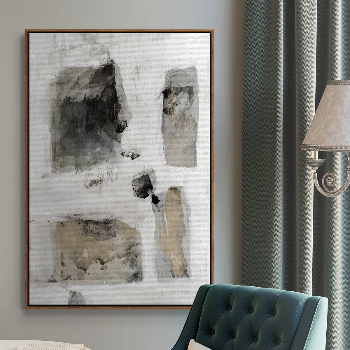 A Simple Love I V30 Framed Premium Gallery Wrapped Canvas - Ready to Hang - 25 x 37 - Walnut Floating Frame