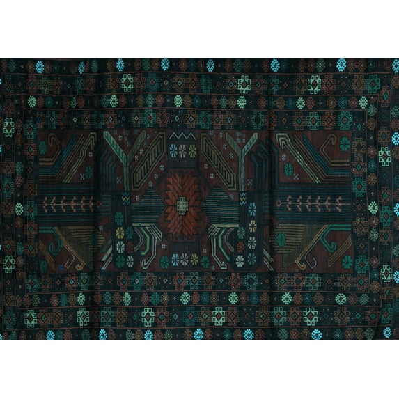Ahgly Company Indoor Rectangle Persian Light Blue Traditional Area Rugs, 2' x 4'