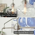 thumbnail image 2 of Kira Home Harlow 38" Schoolhouse Island Light, Glass Shades, Farmhouse Silver Hanging Light, Schoolhouse Glass, 2 of 8