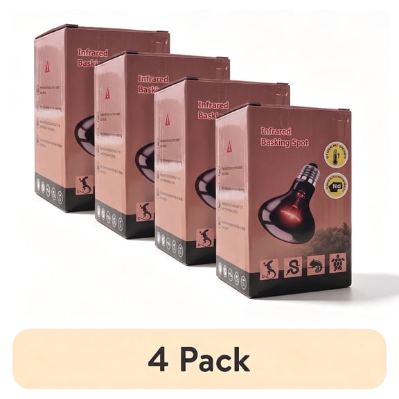 MQAAUP 50W Infrared Basking Spot Bulb, Red Reptile Heating lamp, Basking Light for Snake, Leopard Gecko, Tortoise, Lizard Terrarium, 4 Pack