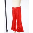 thumbnail image 4 of Zaldita Toddler Girls Hip Hop Jazz Streetwear Bell Bottom Pants Kids Sequined Performance Trousers Flare Pants Red 15-16, 4 of 7