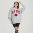 thumbnail image 2 of Women's Gameday Couture Ash Ole Miss Rebels Oversized Tradition Refined Premium Fleece Sweatshirt, 2 of 3