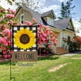 thumbnail image 2 of Shmbada Summer Sunflower Garden Flag 12x18 Vertical Double Sided Buffalo Floral Welcome Farmhouse Outdoor Decorations Burlap Yard Flag, 2 of 7
