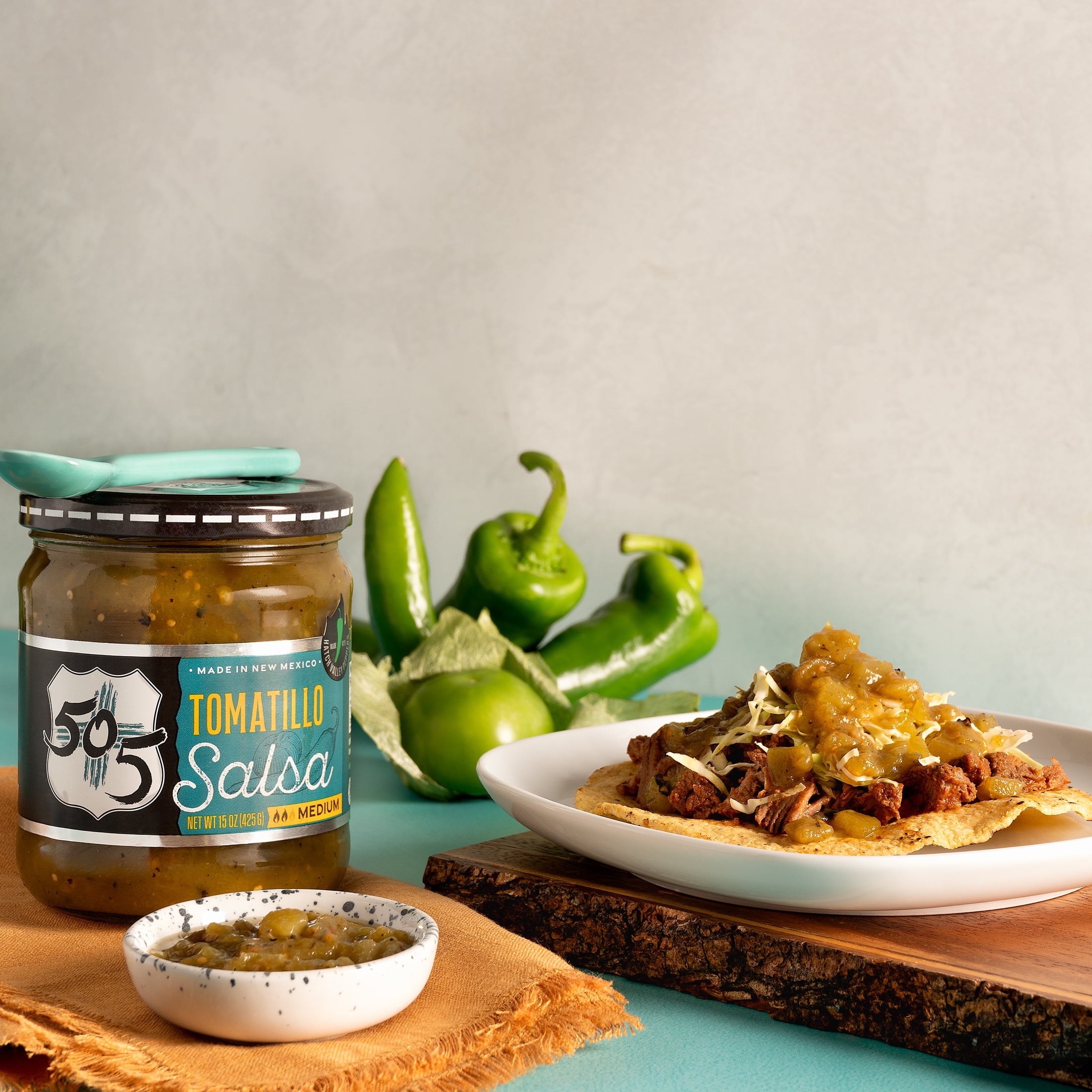 (6 pack) 505 Southwestern Tomatillo Salsa, Medium, 15 oz Jar – Salsa Verde for Chips, Tacos and Nachos