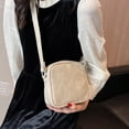 thumbnail image 4 of PU handbag mini clutch purse with zipper new retro small square bag Joker shoulder bag-creamy white, 4 of 5