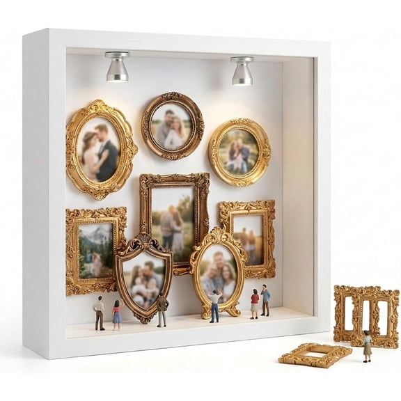 DIY Mini Museum Silhouette Box – Celebrate Your Unique Memories in Style with Gold Mini Frames & Figurines