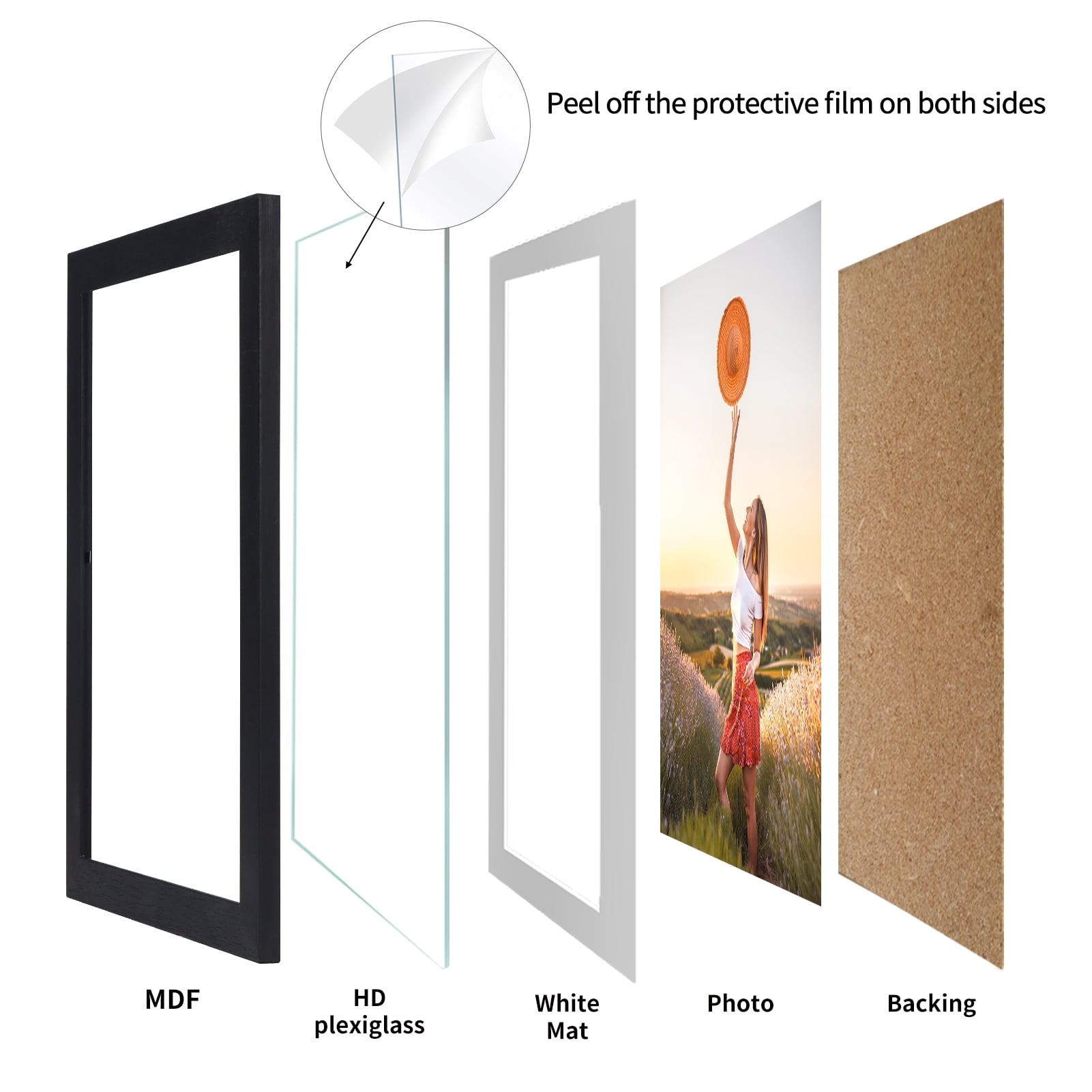 Giftgarden Wooden Picture Frames Set 15, 4x6 or 5x7 (w/o Mat