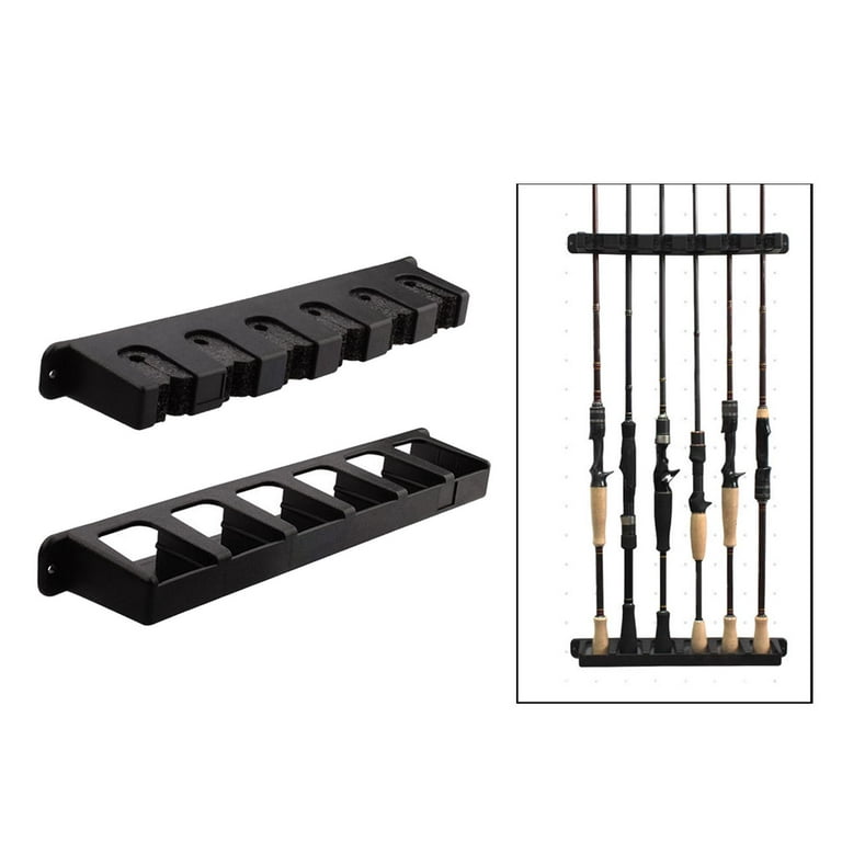 Black 6-pole fishing rod display -mounted fixed rack fishing rod collection  rack storage rack fishing gear accessories