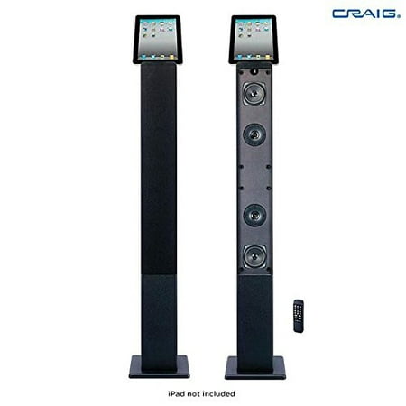 Craig Tower Speaker Docking System for iPod iPhone iPad, Digital FM Radio with Aux In, Black (Best Ipod Dock And Radio)