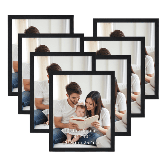 8x10 Picture Frame, 8 by 10 Black Photo Frames for Wall and Tabletop Display(7 Pack)