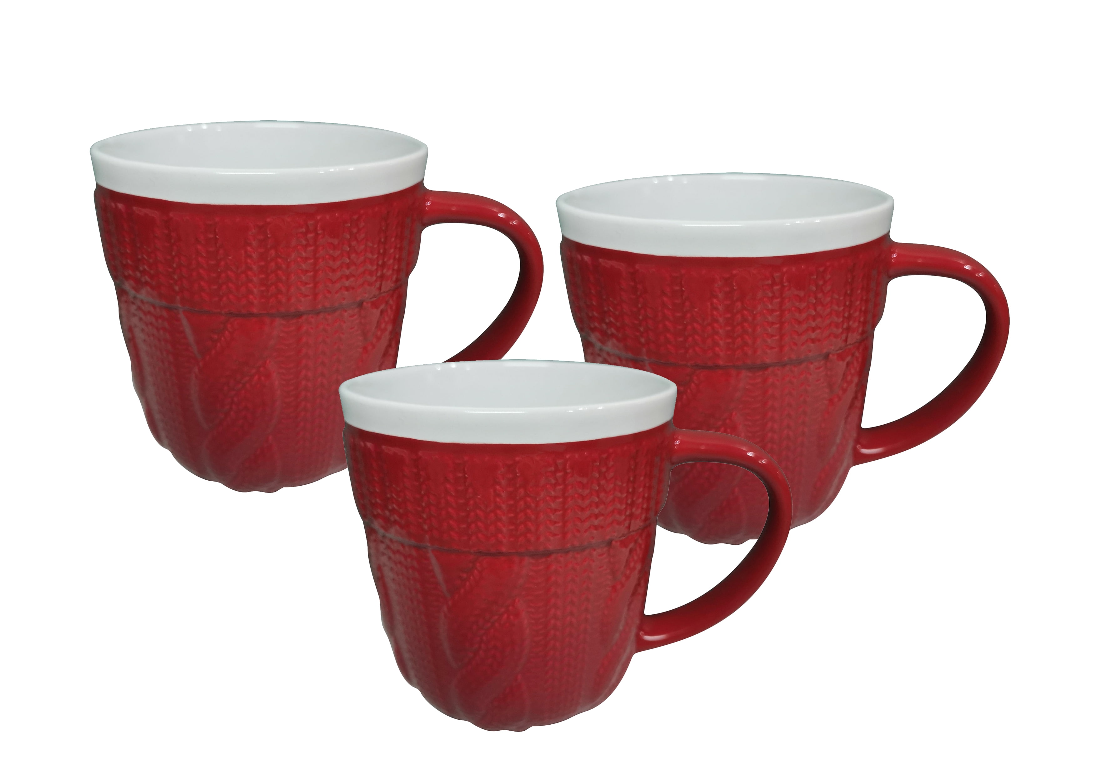 Holiday Time Red Sweater Mug, 3 Pack