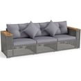 thumbnail image 2 of Costway Patio Wicker Sectional Furniture Set, 3 Piece Outdoor Couch Set for Garden Gray, 2 of 10