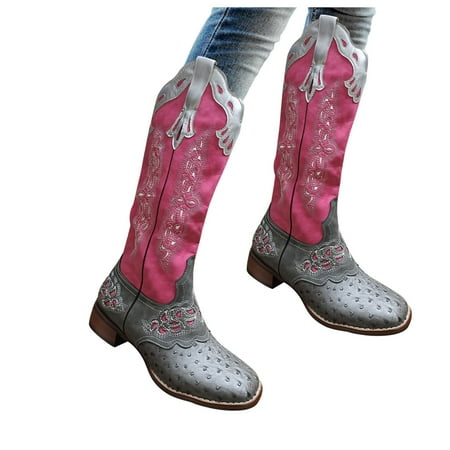 

Gubotare Ankle Boots For Women Low Heel Women s Low Heel Ankle Boots Winter Shoes Pink 7