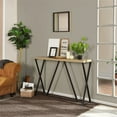 thumbnail image 3 of CRO Decor 47.2 en Bois Rectangle Standard Naturel Console Table avec Cadre en Métal, 3 of 12
