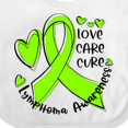 thumbnail image 4 of Inktastic Love, Care, Cure Lymphoma Awareness Lime Green Ribbon Hearts Boys or Girls Baby Bib, 4 of 4