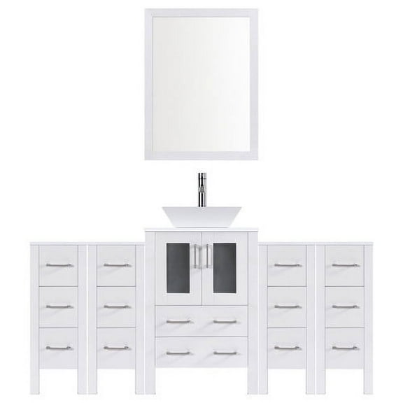 LessCare Modern 84'' Single Bathroom Vanity Set with Mirror