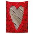 thumbnail image 3 of Ambesonne Rose Tablecloth Rectangular Table Cover, Vibrant Petals Heart Shape, 60"x90", Vermilion Cocoa, 3 of 4