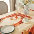 thumbnail image 4 of Round Autumn Tablecloth, Pumpkin Tablecloth with Sunflower Pattern, Anti-Overflow and Anti-Wrinkle Durable Polyester Tablecloth, Suitable for Thanksgiving, Harvest, Holiday, 4 of 10
