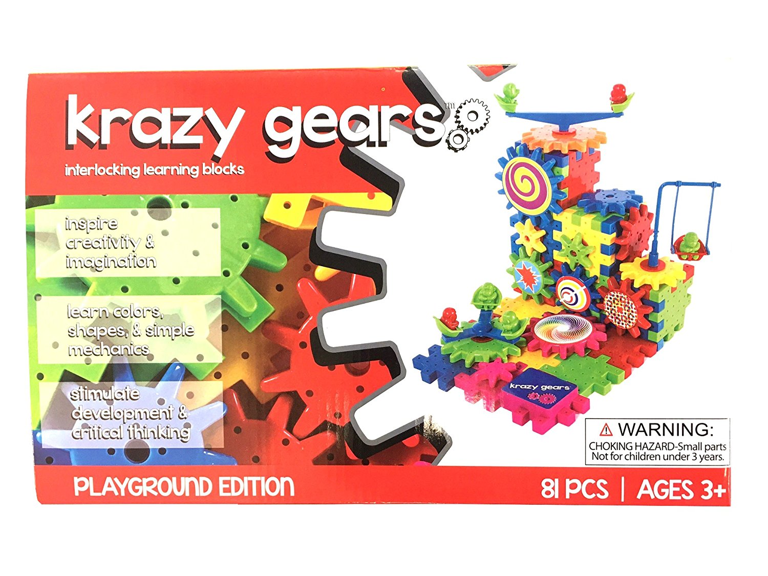 Gear Building Toy Set - 81 PC Interlocking Learning Blocks w/ Spinning Gears - image 2 of 6