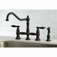 thumbnail image 3 of Kingston Brass KS3275PKLBS Duchess Bridge Kitchen Faucet with Brass Side Sprayer, Oil Rubbed Bronze, 3 of 7