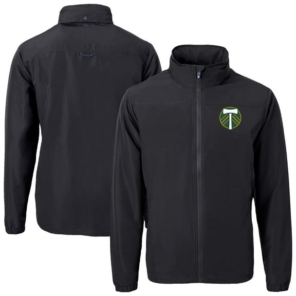 Men's Cutter & Buck  Black Portland Timbers Big & Tall Charter Eco Knit Recycled Full-Zip Hoodie Jacket