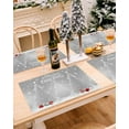 thumbnail image 5 of Christmas Placemats Set of 6 Merry Christmas Tree Christmas Placemats for Dining Table Snowflake Xmas Balls Gray Table Mat Winter Holiday Home Party Kitchen Table Decorations, 5 of 6