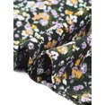 thumbnail image 6 of DARING DIVA Women's Plus Size Flare Short Sleeve Button Down Floral Top 4X Black Purple, 6 of 6