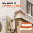 thumbnail image 6 of SKYSHALO Mini Split Line Set Cover Kit, 3" Width, 17.7ft Length, PVC, Includes 10 Straight Ducts & Complete Accessories, Simplified Installation, Customizable for Heat Pumps, White, 6 of 9