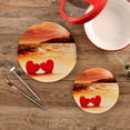 thumbnail image 2 of SKYSONIC Red Beach Hearts Pot Holders Trivets, 2 Pcs Heat Resistant Trivets,Sea Sunset Cotton Thread Weave Mats for Hot Pads Pans Pot Bowl Teapot for Kitchen Decor, 2 of 7