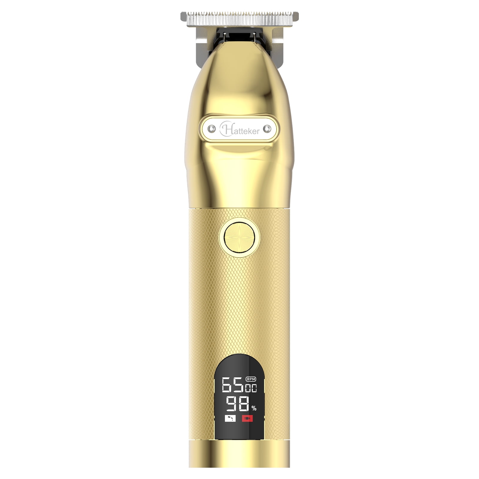 Hatteker Outlining Hair Clippers  Beard Trimmer Cordless T-blade Gold  Portable Rechargeable 