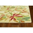 thumbnail image 3 of 2' x 10' Ivory Tropical Leaves Wool Indoor Runner Rug, 3 of 5