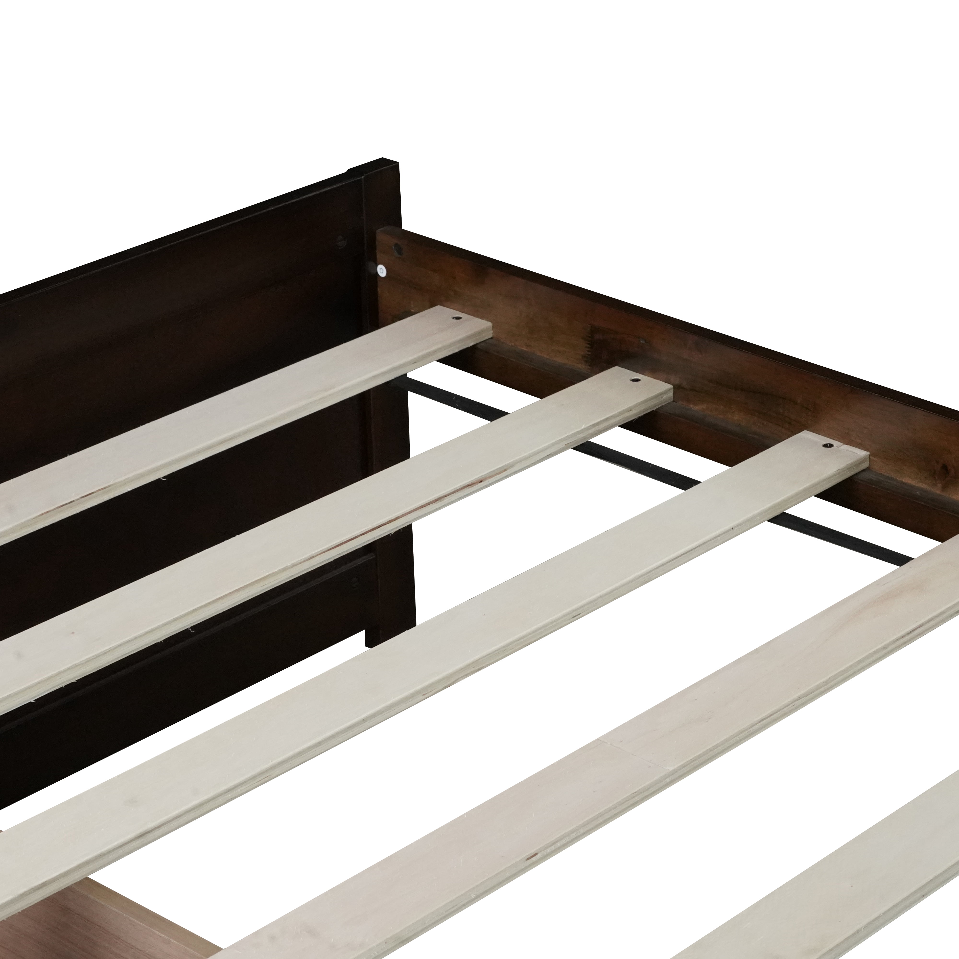 Sailvan Twin Size Bed with 2 Drawers, Solid Rubber Wood Bed