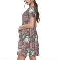 thumbnail image 2 of Balery Rose Flowers Pattern Womens Dresses Loose Short sleeve Sundresses Swimsuit Coverup 2025 Summer Casual Dress for Women - A-Line Swing Dress, 2 of 6