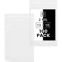 13" X 18" (100 Bags) 2 Mil Clear Reclosable Zip Plastic Poly Bags, 2 Gallons with Resealable Lock Seal Zipper