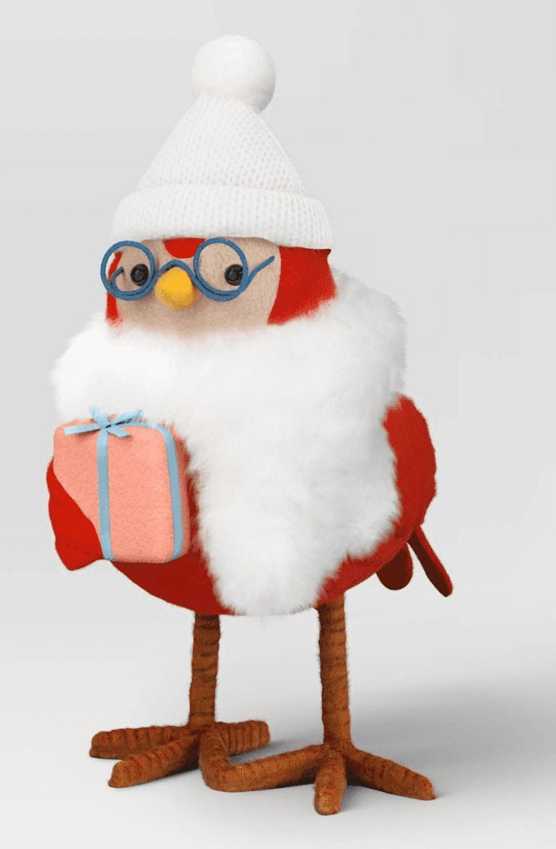 Wondershop Featherly Friends Red Fabric Bird Christmas Figurine, 7
