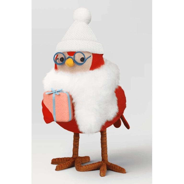 Wondershop Featherly Friends Red Fabric Bird Christmas Figurine, 7