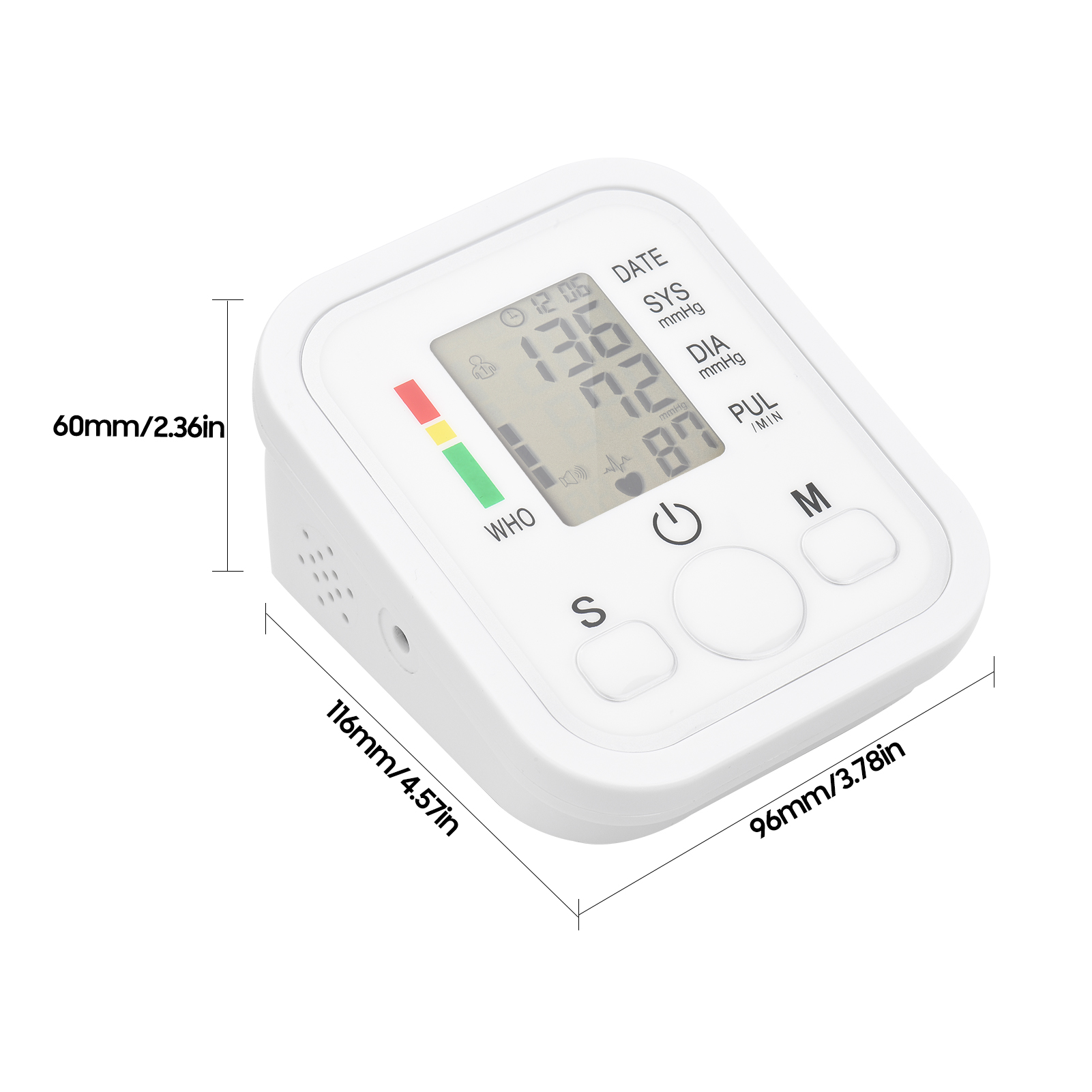 OWSOO 2.0-inch LCD Digital Blood Pressure Meter Electronic Upper Arm Blood Pressure Cuff Household Automatic BP Cuff Blood Pressure Tester Arm Cuff Dual User Mode 99 Groups Memory with English Vo - image 2 of 7