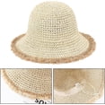 thumbnail image 2 of Kukuzhu Women Floppy Cloche Straw Hat Wide Brim Straw Bucket Hat Sun Protection Bowler Cap UPF 50+ Beach Sun Cap, 2 of 5