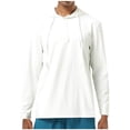 thumbnail image 2 of Sudadera con capucha para hombre, color liso, para entrenamiento físico, secado elástico, para exteriores, con botones, cordón ajustable, manga larga, poliéster., 2 of 5